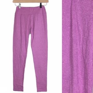LULAROE Leggings Solid Pink Purple Raspberry Heathered Loungewear OS One Size